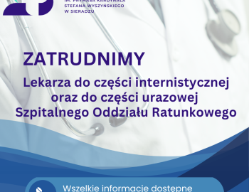 Szpital zatrudni lekarza - SOR