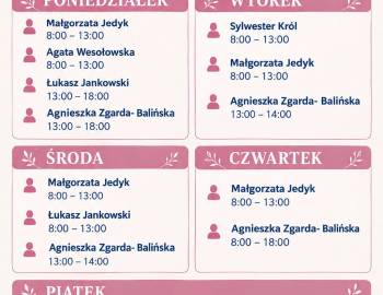 Harmonogram Pracy Poradni Ginekologiczno-Położniczej